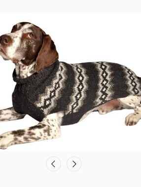 2 Chilly Dog Hand Knitted 10O% Wool Brown Diamonds Sweaters Small/Large LIKE NEW